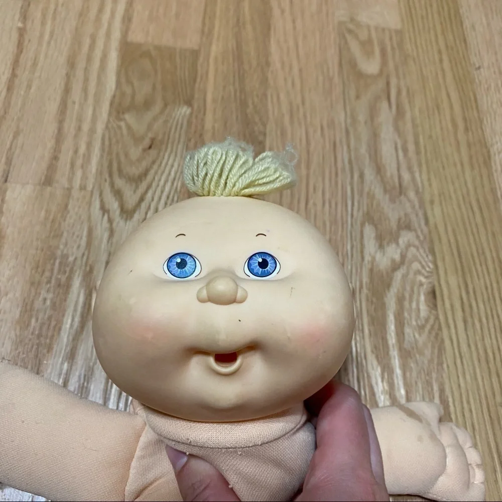 Vintage Cabbage Patch Doll Blonde Yarn Hair Blue Eyes